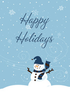 Happy Smiling Snowman Folded Greeting Cards