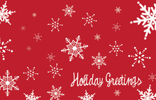 Modern Snowflakes Red Folded Greeting Cards