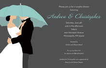 Modern Couple In Shower Bridal Shower Invite