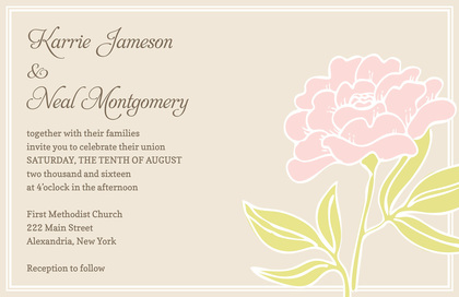 Vintage Carnation Cream Wedding Invitations