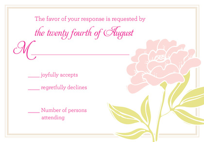 Remarkably Pink Flowers In Beige Invitations
