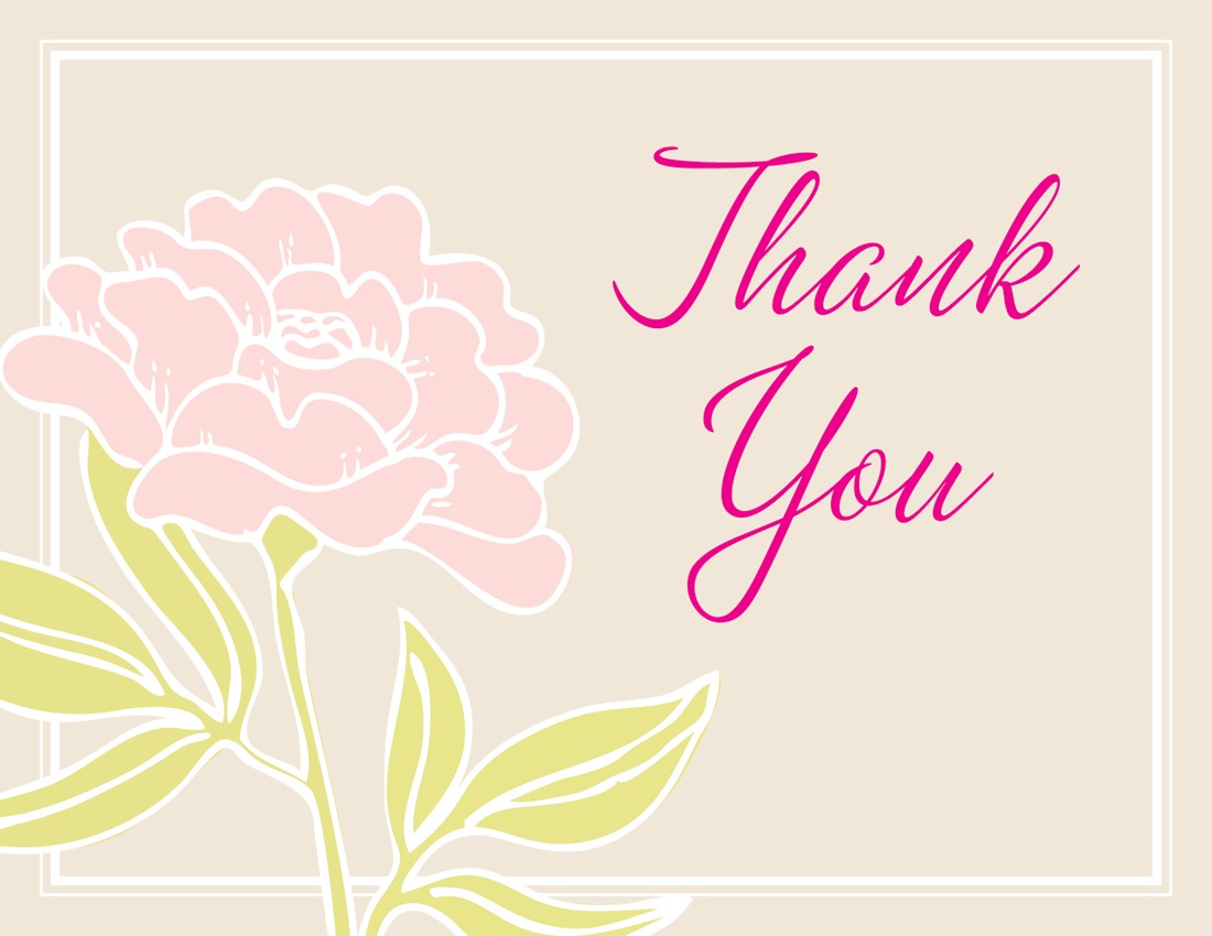 Special Pink Flowers Thank You Cards