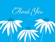 Beautiful Floral In Blue Thank You Cards