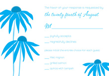 Blue Floral Motif RSVP Cards