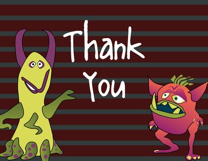 Spectacular Monster Thank You Cards