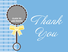 Rattle Toy In Blue Thank You Cards
