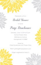 Simplistic Modern Yellow-Grey Floral Wedding Invites