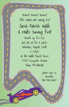 Fast Racing Car Boy Birthday Party Invitations