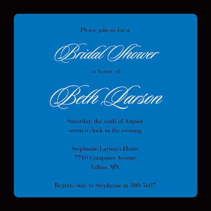 Blue Panel Black Border Business Invitations