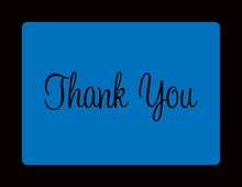 Bright Blue Double Border Thank You Cards