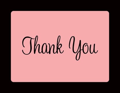 Hot Pink In Black Thank You Cards