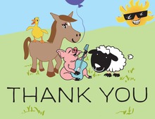 Cute Animals Party Thank You Cards