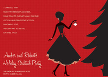 Slhouette Christmas Lady Invitations