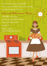 Woman Bake Turkey Classic Retro Invitations