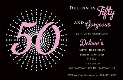 50th Modern Birthday Invitations