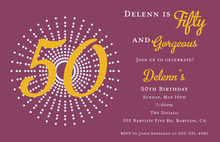 50th Modern Birthday Invitations