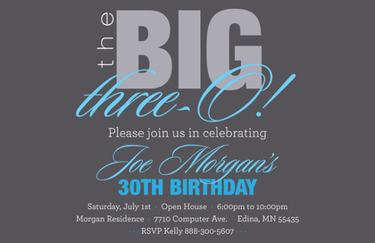 BIG Three-O Sage Birthday Invitations