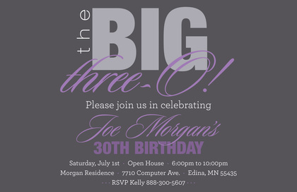 BIG Three-O Sage Birthday Invitations