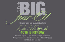 BIG Four-O Stylish Sage Birthday Invitations