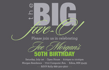 BIG Five-O Formal Sage Birthday Invitations