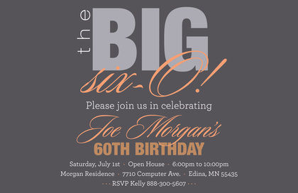 BIG Six-O Lavender Birthday Invitations