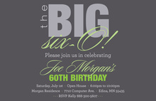 BIG Six-O Fascinating Sage Birthday Invitations