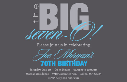 BIG Seven-O Lavender Birthday Invitations