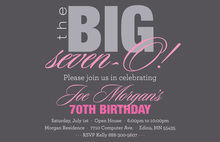 BIG Seven-O Pink Birthday Invitations