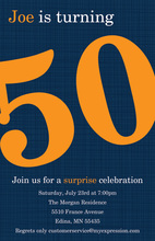 Turning 50 Classic Blue Birthday Invitations