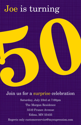 Turning 50 Magenta Birthday Invitations