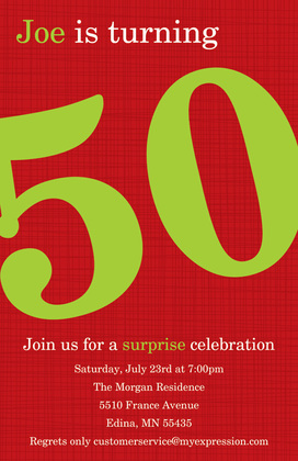 Turning 50 Magenta Birthday Invitations