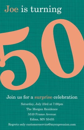 Turning 50 Classic Blue Birthday Invitations