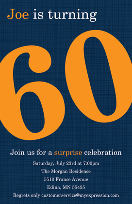 Turning 60 Modern Magenta Birthday Invitations