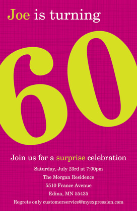 Turning 60 Fancy Red Birthday Invitations