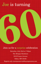 Turning 60 Fancy Red Birthday Invitations