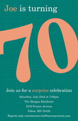 Turning 70 Magenta Birthday Invitations