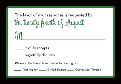 Modern Stylish Green Border Party Invitations