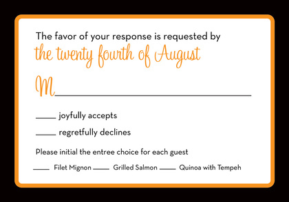 Black Border Orange Enclosure Cards