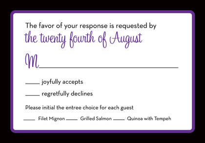 Formal Lavender Black RSVP Cards