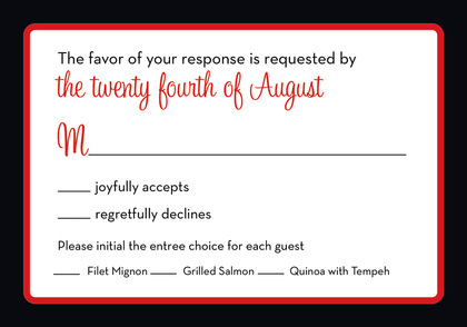 Formal Black Border Red Modern Party Invitations