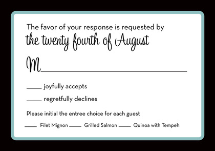 Formal Black Border Sky Blue Party Invitations