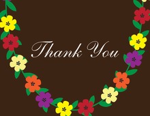 Multicolored Hibiscus Border Thank You Cards