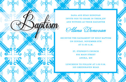 Stylish Baptism Ornaments Thank You Cards