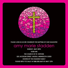 Stained Glass Window Pink Invitations