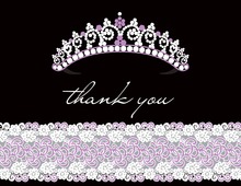 Pink Princess Green Polka Dot Fill In Thank You Cards