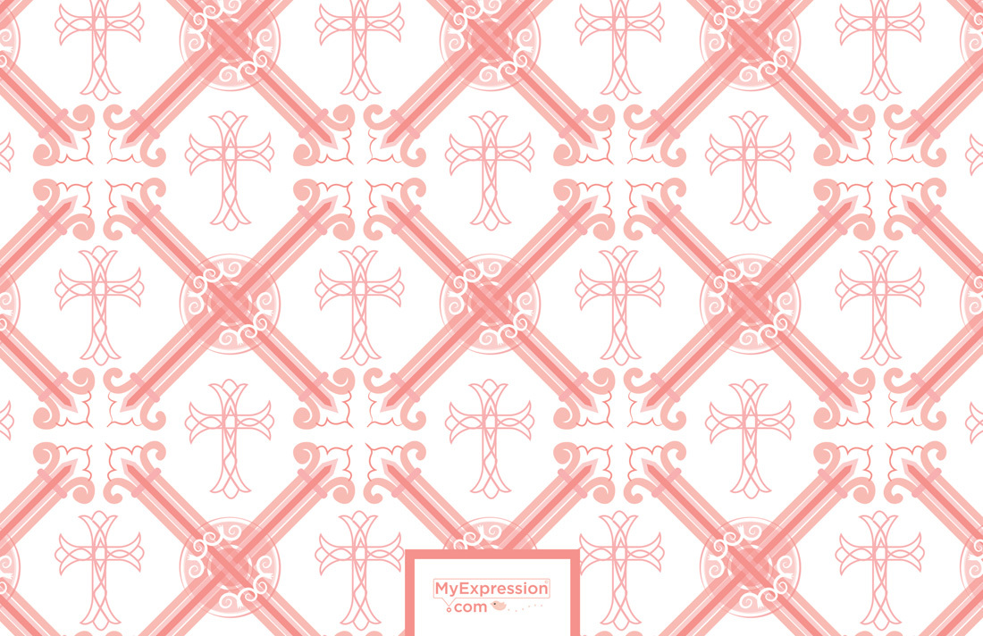 Pink Crosshatch Pattern Invitations