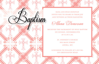 Modern Baptism Ornamental Invitations