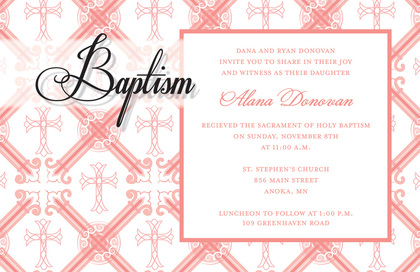 Green Crosshatch Plaid Invitations