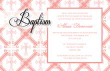 Pink Crosshatch Pattern Invitations