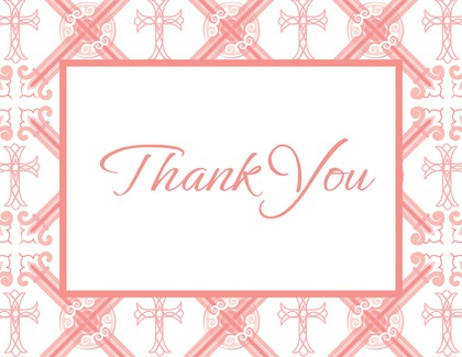 Green Crosshatch Plaid Thank You Cards